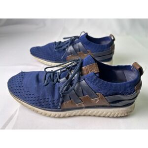 Cole Haan Grand Motion OS Mens Blue Knit Sneakers Lace Up Comfort Shoes Size 10M
